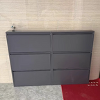 Armadio per Scarpe Slim Rectangolare in Acciaio Minimalista Moderno con Cassetti a Ribalta 3/4 Livelli per Ingresso