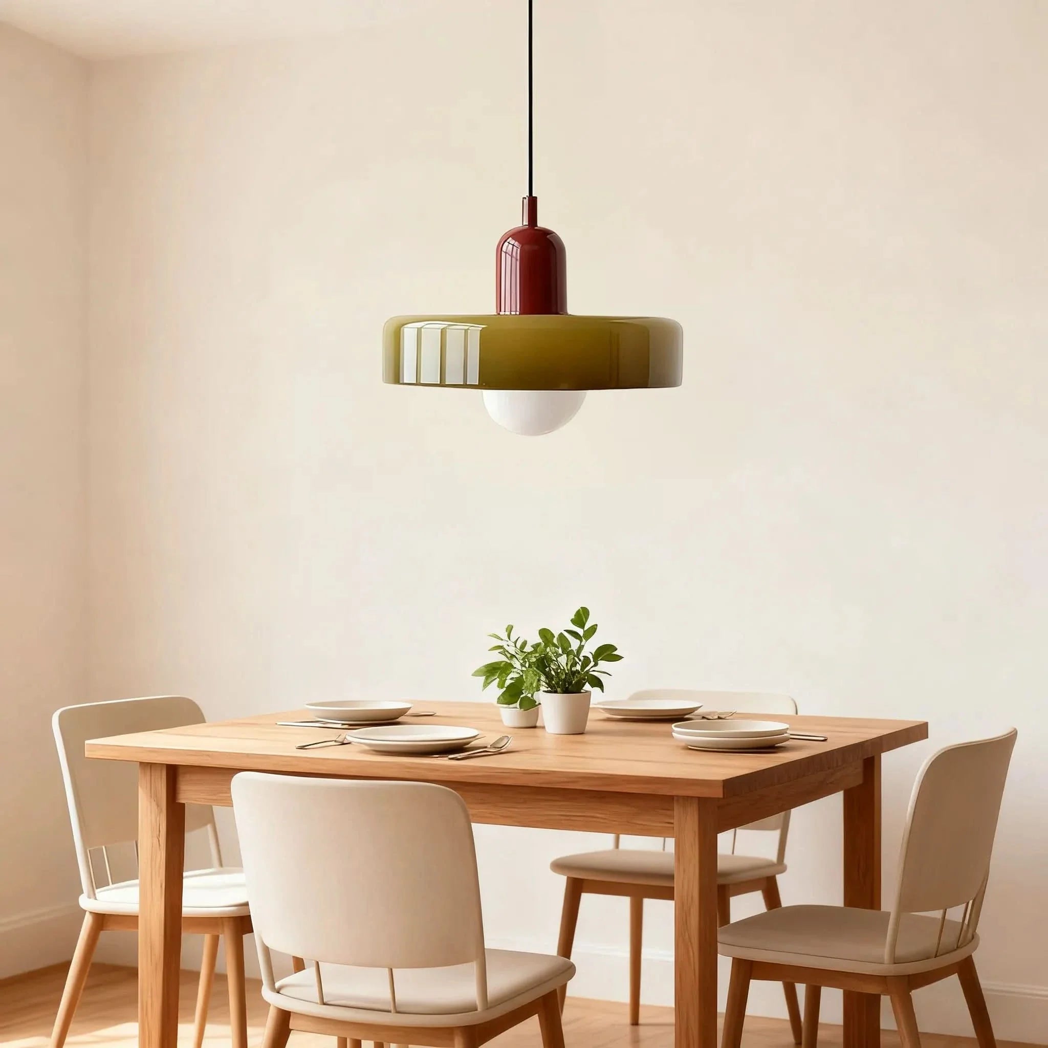 Glarefusion Moderno Lampadario in Vetro LED Stile Bauhaus