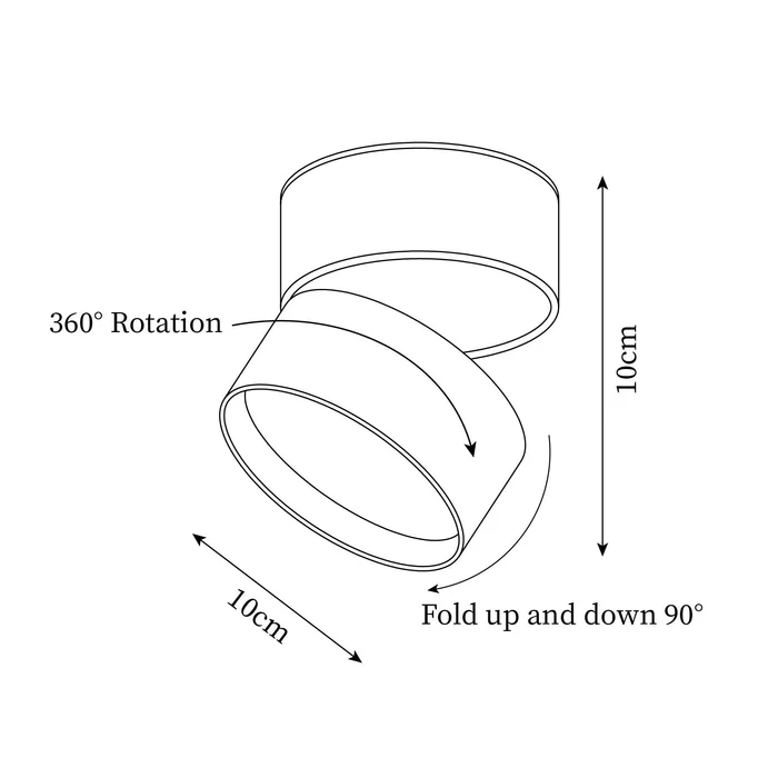 Lampada da soffitto rotante 360 regolabile
