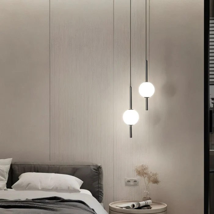 Lampada Appesa Cilindrica Moderna da Comodino