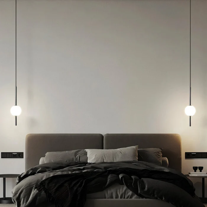 Lampada Appesa Cilindrica Moderna da Comodino