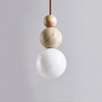 Lampada a Sospensione in Travertino Moderna e Semplice