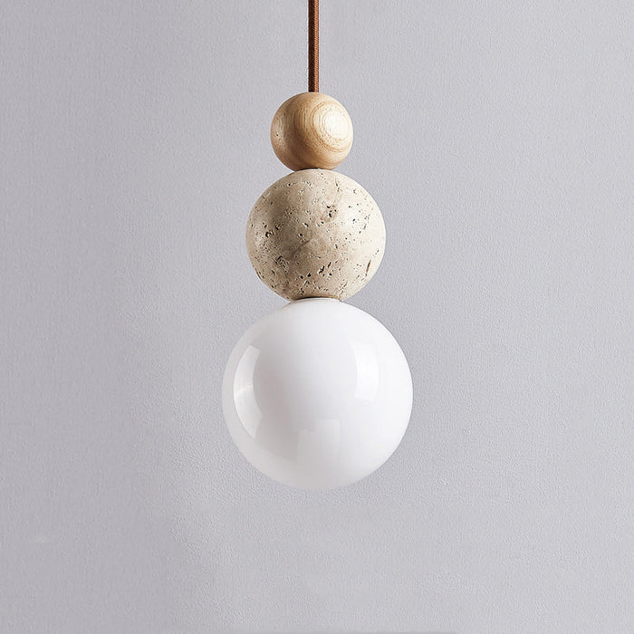 Lampada a Sospensione in Travertino Moderna e Semplice