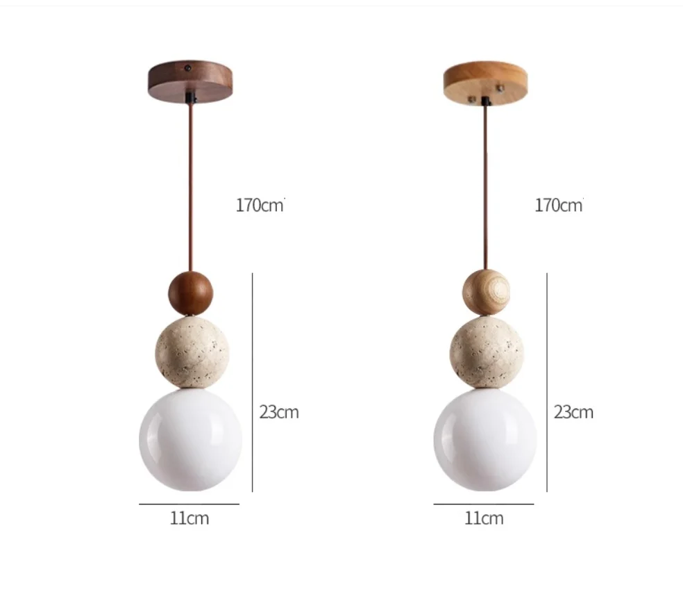 Lampada a Sospensione in Travertino Moderna e Semplice