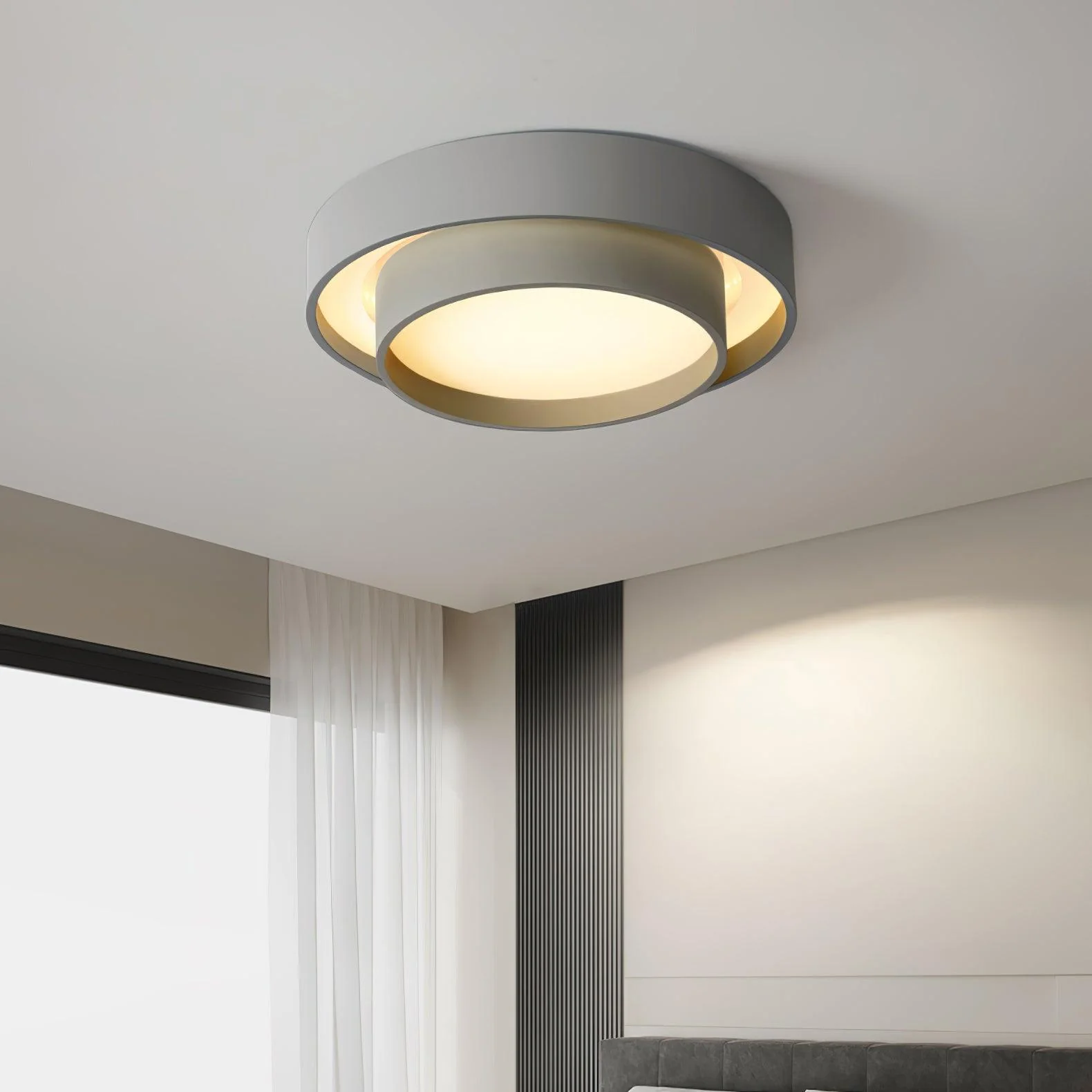 Moderna Luce da Soffitto Rotonda Doppia