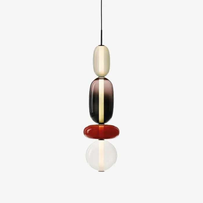 Lampada a Sospensione in Vetro Caramellato Chic