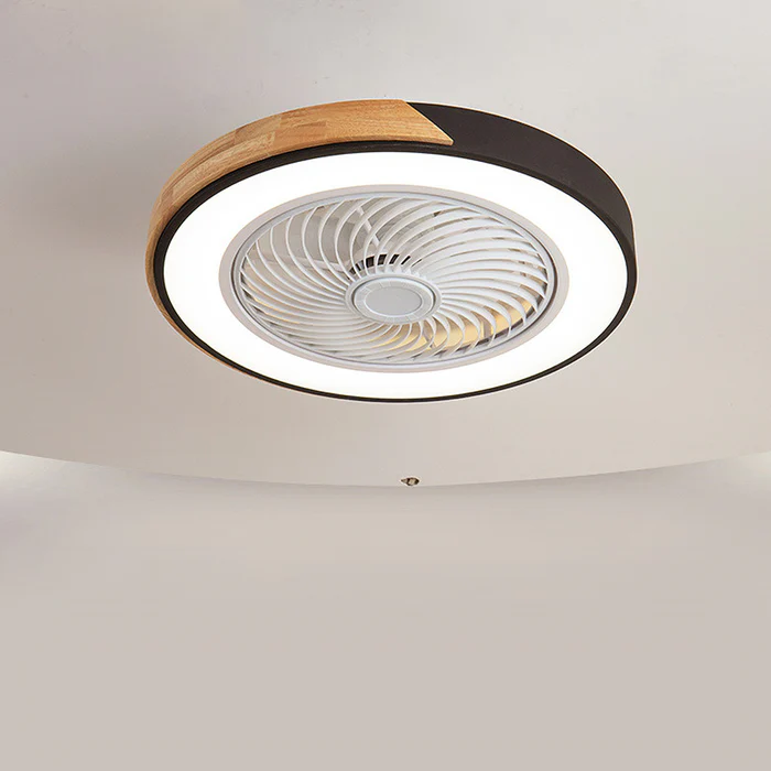 Ventilatori da soffitto in legno contemporanei con luci LED