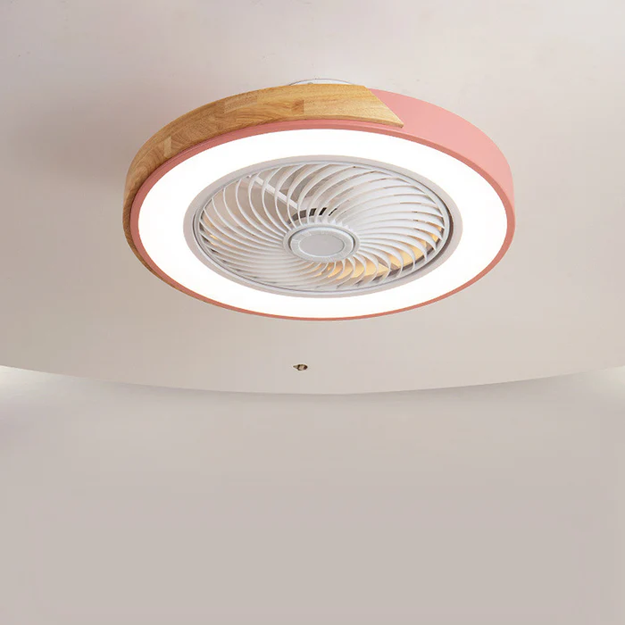 Ventilatori da soffitto in legno contemporanei con luci LED
