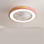 Ventilatori da soffitto in legno contemporanei con luci LED
