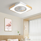 Ventilatori da soffitto in legno contemporanei con luci LED