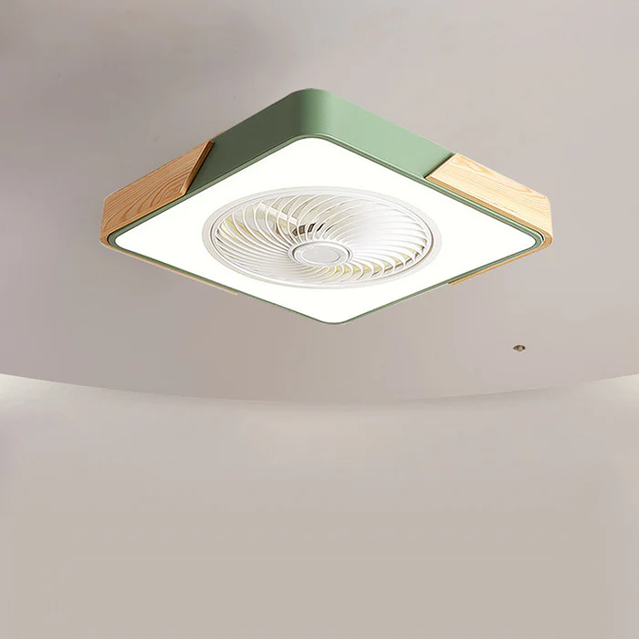 Ventilatori da soffitto in legno contemporanei con luci LED