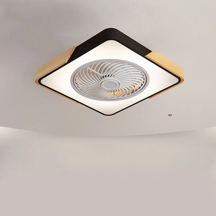 Ventilatori da soffitto in legno contemporanei con luci LED