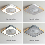 Ventilatori da soffitto in legno contemporanei con luci LED