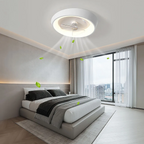 Ventilatore da soffitto bianco in minimalismo moderno con luce