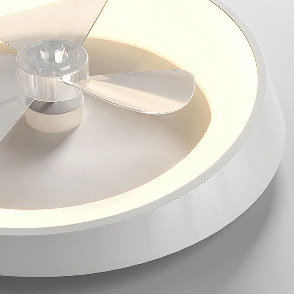 Ventilatore da soffitto bianco in minimalismo moderno con luce