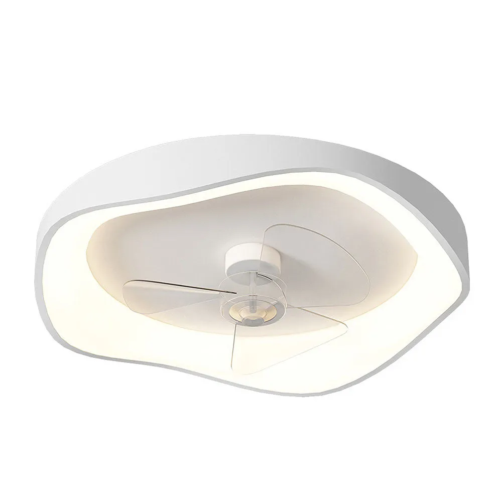Ventilatore da soffitto bianco in minimalismo moderno con luce