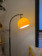 Lampada da Terra Bauhaus Arc con Paralume in Vetro – Lampada dal Design Minimalista
