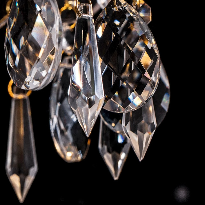 Lampada a Sospensione Vintage in Rame con Cristalli