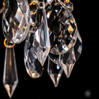 Lampada a Sospensione Vintage in Rame con Cristalli