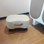 Poggiapiedi Contemporaneo Nordic Cuboid Portatile in Tessuto Sintetico senza Schienale e Braccioli per Soggiorno