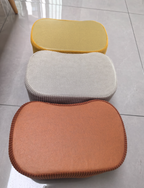 Poggiapiedi Contemporaneo Nordic Cuboid Portatile in Tessuto Sintetico senza Schienale e Braccioli per Soggiorno