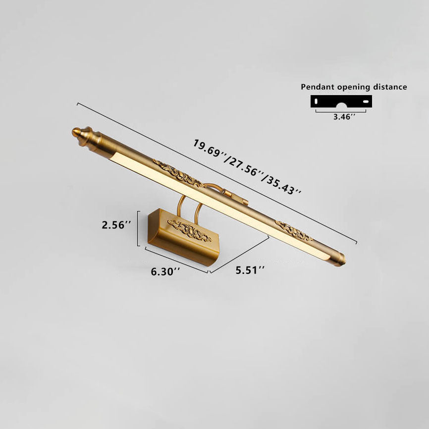 Specchio LED da parete retro europeo intagliato con 1 luce