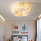 O'Moore Lampada da Soffitto Rotonda in Piuma di Cigno