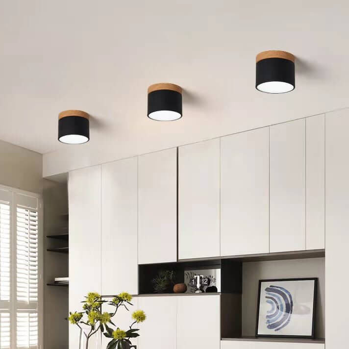 Plafoniera LED a Soffitto a Log in Colore Solido Scandinavo