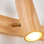 Faretto da soffitto minimalista giapponese in legno massello con 1/3/4 luci