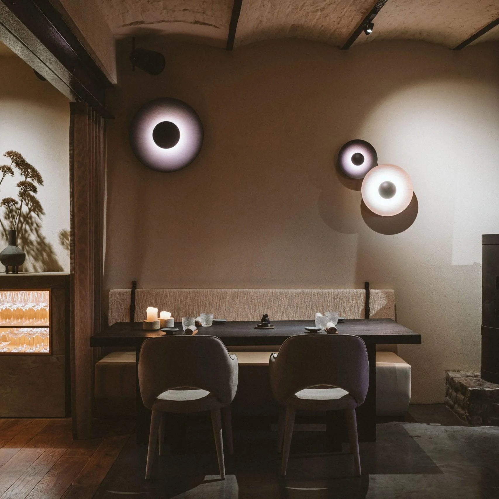 Lampada da Parete in Ferro a Disco Moderno