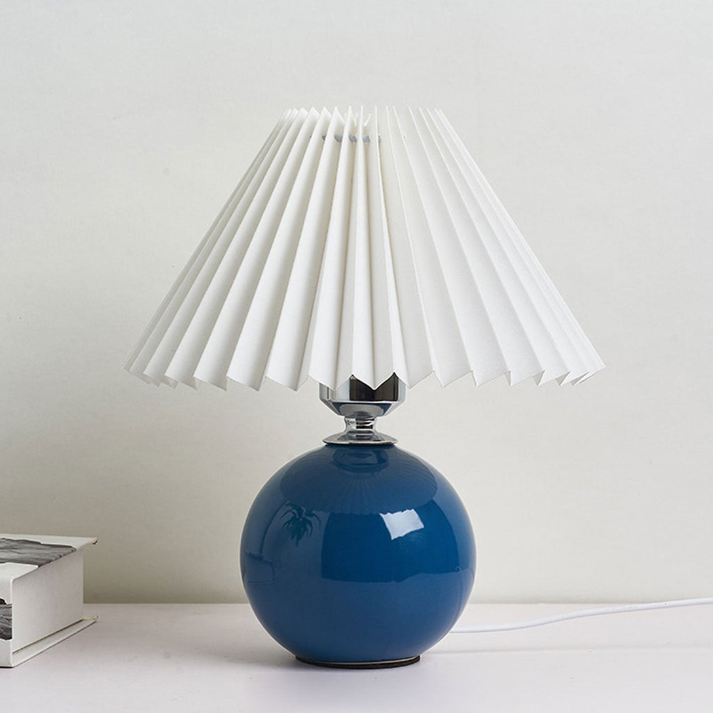 Lampada da Tavolo Ceramica Pieghettata Minimalista Nordica a 1 Luce