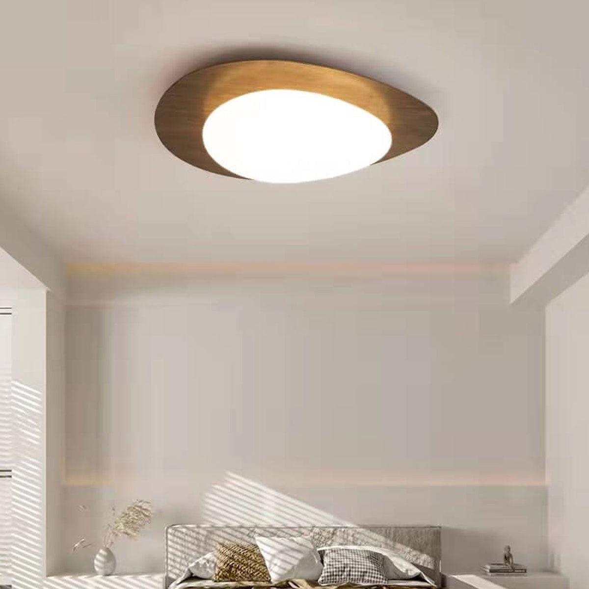 Plafoniera LED a Incasso in Legno con Venature Nordic Iron