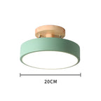 Glarefusion Rotondo Semi Flush Lampada da Soffitto in Legno