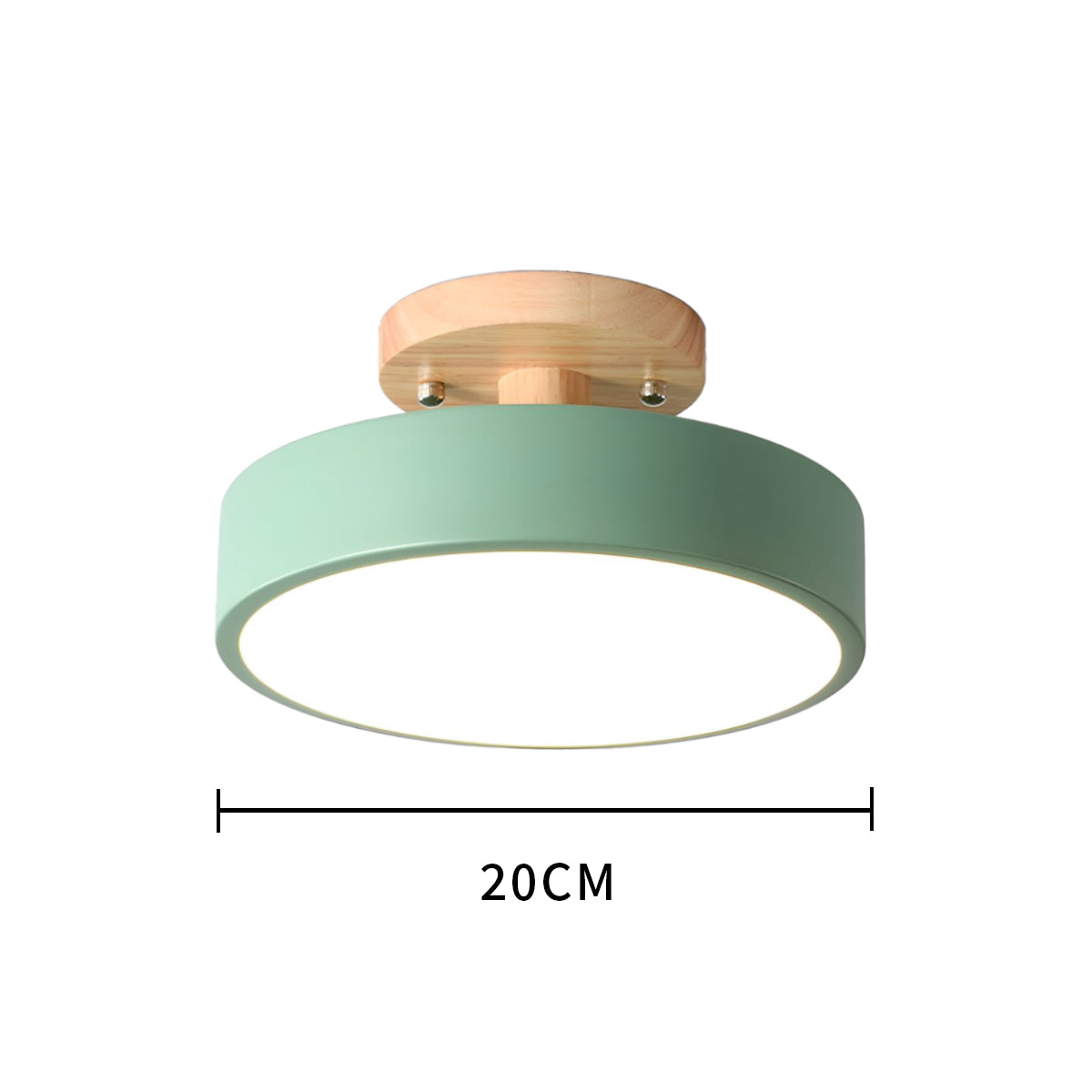 Glarefusion Rotondo Semi Flush Lampada da Soffitto in Legno