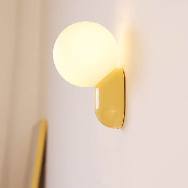 Soffitto a Parete in Resina Stile Macaron Minimalista Moderno con Sfera di Vetro 1 Luce
