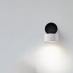 Lampada da parete LED rotonda in alluminio pieghevole e rotante minimalista moderna per soggiorno e camera da letto