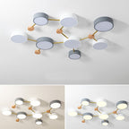 Illuminazione a Soffitto LED in Legno Massello e Ferro Stile Minimalista Scandinavo