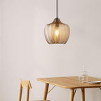 Lampada a Sospensione Barrel 1 Luce in Vetro Wave Testurizzato Nordico