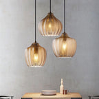 Lampada a Sospensione Barrel 1 Luce in Vetro Wave Testurizzato Nordico