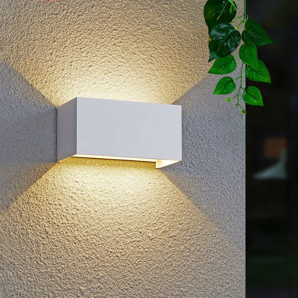 Moderna Applique da Esterno Impermeabile Rectangolare LED Illuminata Su e Giù
