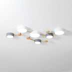 Illuminazione a Soffitto LED in Legno Massello e Ferro Stile Minimalista Scandinavo