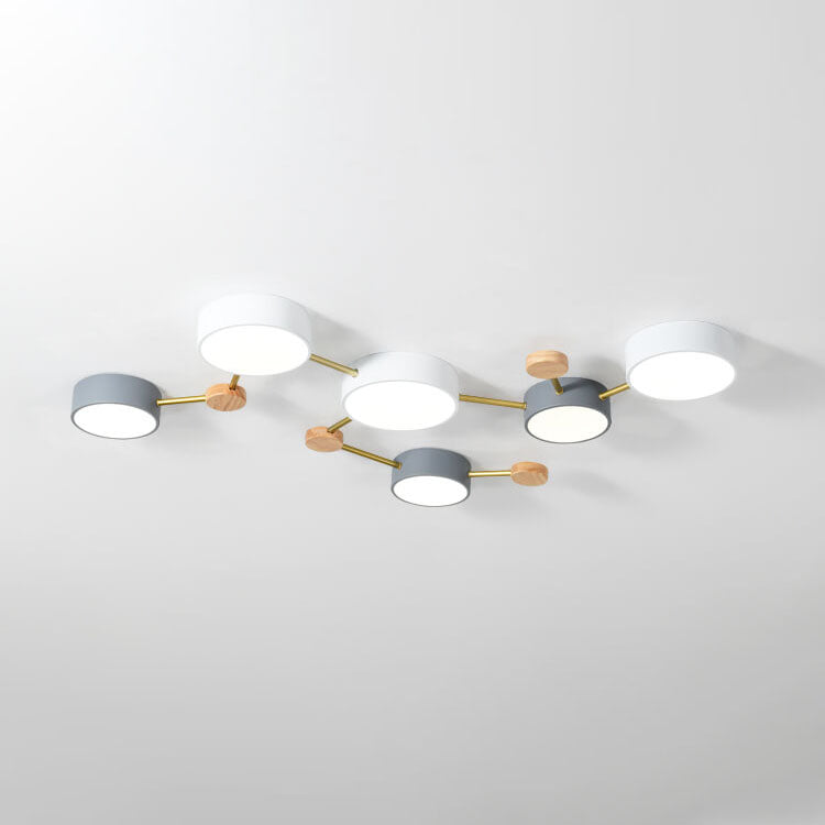 Illuminazione a Soffitto LED in Legno Massello e Ferro Stile Minimalista Scandinavo