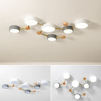 Illuminazione a Soffitto LED in Legno Massello e Ferro Stile Minimalista Scandinavo