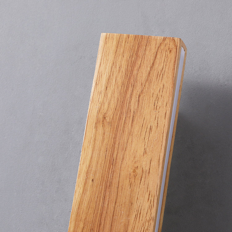 Lampada da parete LED a striscia in legno massello semplice