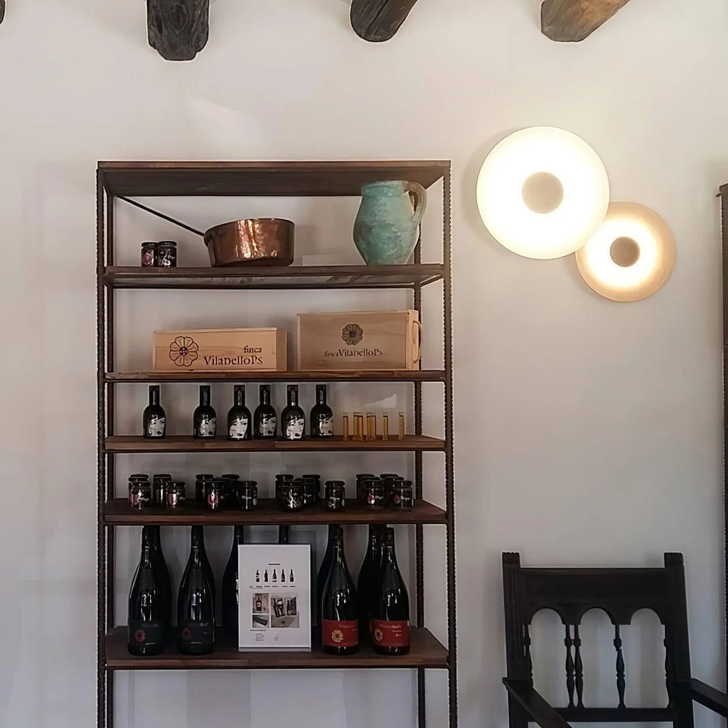 Lampada da Parete in Ferro a Disco Moderno