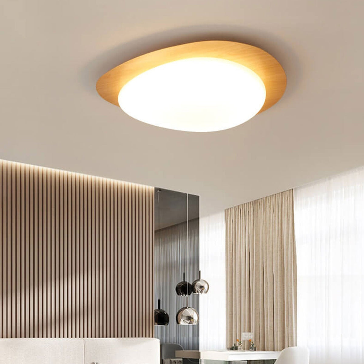 Plafoniera LED a Incasso in Legno con Venature Nordic Iron