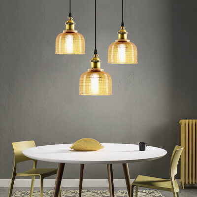 Lampada a Sospensione Vintage in Vetro Tessuto con Lattice a 1 Luce