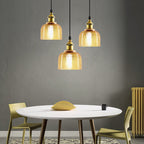 Lampada a Sospensione Vintage in Vetro Tessuto con Lattice a 1 Luce