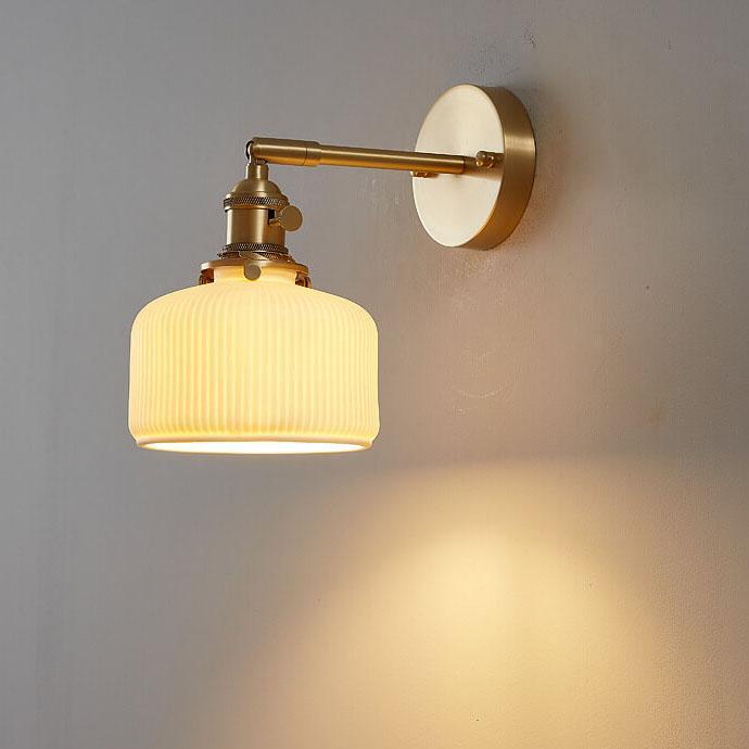 Lampada da parete a 1 luce in ceramica a strisce minimalista moderna
