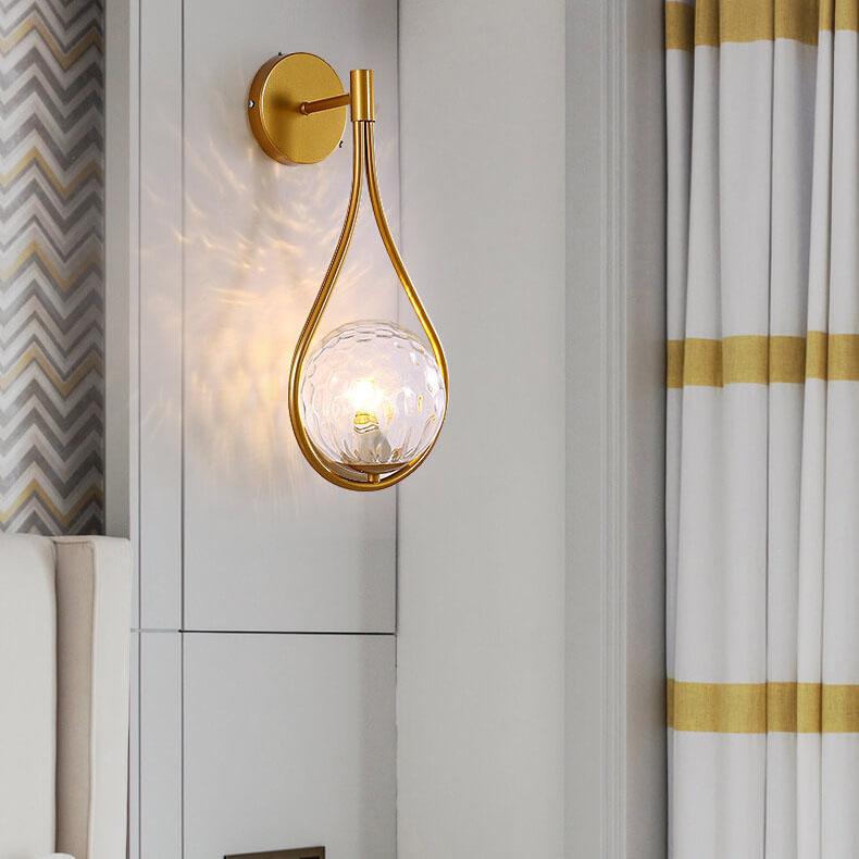 Moderna Applique con Globo a Forma di Goccia d'Acqua 1 Luce 2 Design